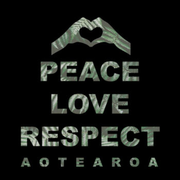 Peace Love Respect Aotearoa, Heart Symbol - Unisex Stencil Hoodie Design