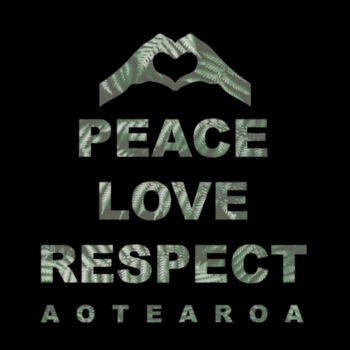 Peace Love Respect Aotearoa, Heart Symbol - Womens Premium Hood Design