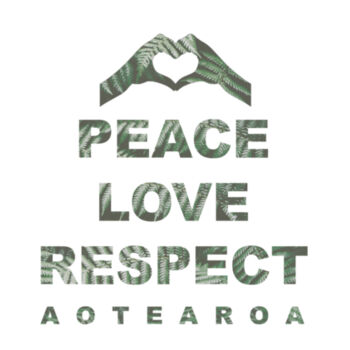 Peace Love Respect Aotearoa, Heart Symbol - Womens Maple Tee Design