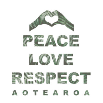 Peace Love Respect Aotearoa, Heart Symbol - Unisex Organic Tee Design