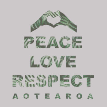 Peace Love Respect Aotearoa, Heart Symbol - Womens Supply Hood Design