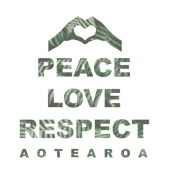 Peace Love Respect Aotearoa, Heart Symbol - Mens Ink Longsleeve Tee Design