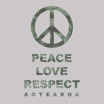 Peace, Love, Respect, Aotearoa - Peace Symbol - Unisex Stencil Hoodie Design