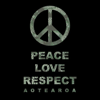 Peace, Love, Respect, Aotearoa - Peace Symbol - Womens Premium Hood Design