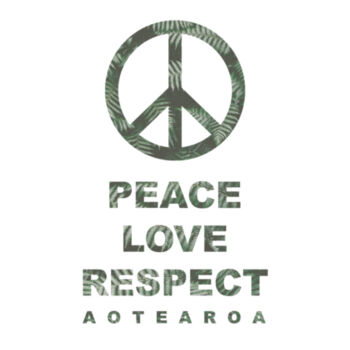 Peace, Love, Respect, Aotearoa - Peace Symbol - Womens Crop Tee Design