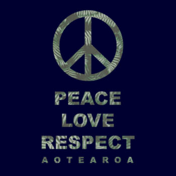 Peace, Love, Respect, Aotearoa - Peace Symbol - Womens Shallow Scoop Tee Design