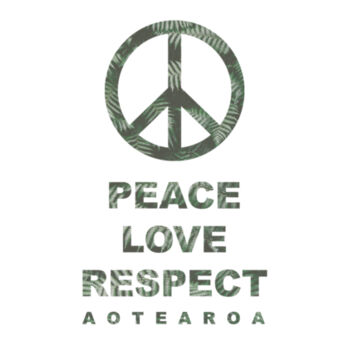 Peace, Love, Respect, Aotearoa - Peace Symbol - Mens Ink Longsleeve Tee Design