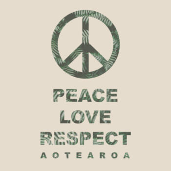 Peace, Love, Respect, Aotearoa - Peace Symbol - Mens Staple Organic Tee Design