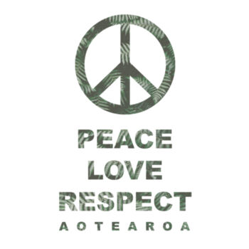 Peace, Love, Respect, Aotearoa - Peace Symbol - Mens Block T shirt Design