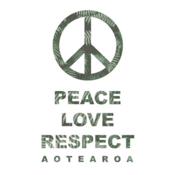 Peace, Love, Respect, Aotearoa - Peace Symbol - Unisex Raglan Tee Design