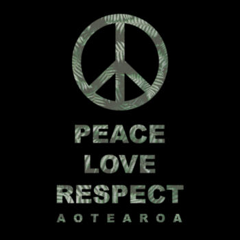 Peace, Love, Respect, Aotearoa - Peace Symbol - Womens Premium Crew Design
