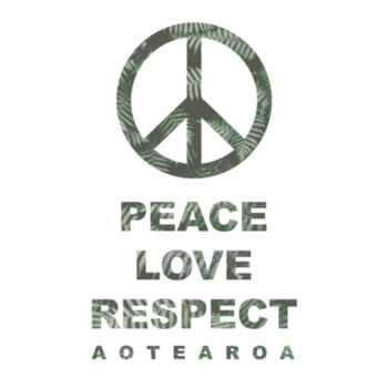 Peace, Love, Respect, Aotearoa - Peace Symbol - Womens Amy Polo Design