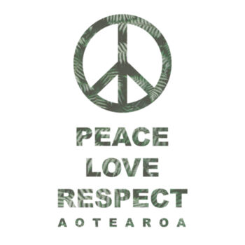 Peace, Love, Respect, Aotearoa - Peace Symbol - Mens Ringer Tee Design