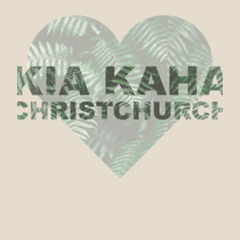 Kia Kaha Christchurch - Womens Maple Organic Tee Design
