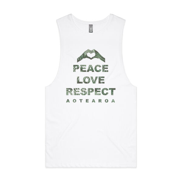 Peace Love Respect Aotearoa, Heart Symbol - Unisex Barnard Tank Thumbnail