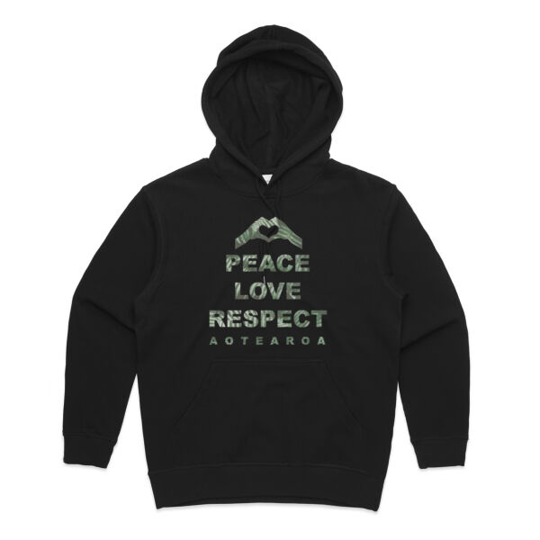 Peace Love Respect Aotearoa, Heart Symbol - Womens Premium Hood Thumbnail