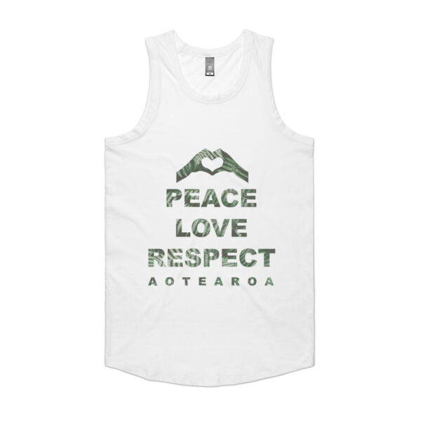 Peace Love Respect Aotearoa, Heart Symbol - Mens Authentic Singlet Thumbnail