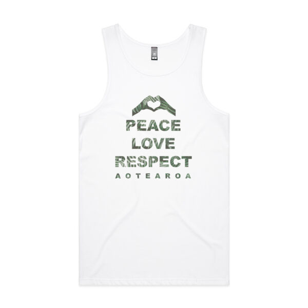 Peace Love Respect Aotearoa, Heart Symbol - Mens Lowdown Singlet Thumbnail
