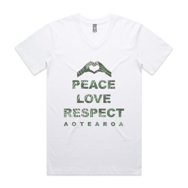 Peace Love Respect Aotearoa, Heart Symbol - Mens Tarmac T shirt Thumbnail