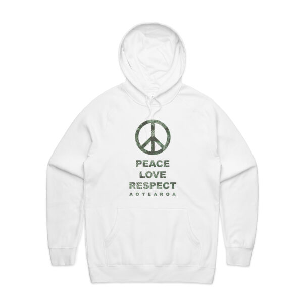 Peace, Love, Respect, Aotearoa - Peace Symbol - Unisex Supply Hood Thumbnail