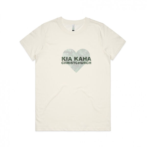 Kia Kaha Christchurch - Womens Maple Organic Tee Thumbnail