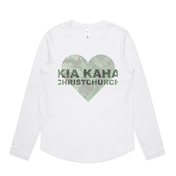 Kia Kaha Christchurch - Womens Curve Longsleeve Tee Thumbnail