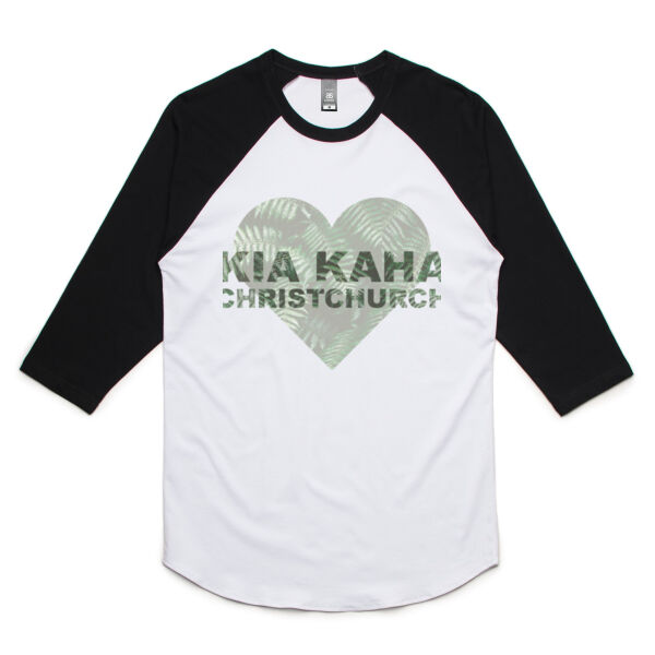 Kia Kaha Christchurch - Unisex Raglan Tee Thumbnail