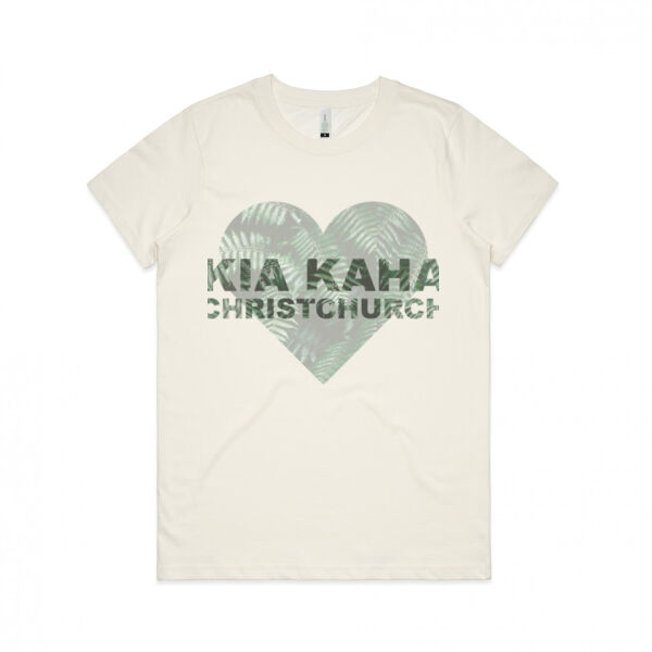 Kia Kaha Christchurch - Womens Maple Organic Tee Thumbnail