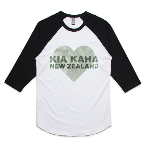 Kia Kaha New Zealand - Unisex Raglan Tee Thumbnail